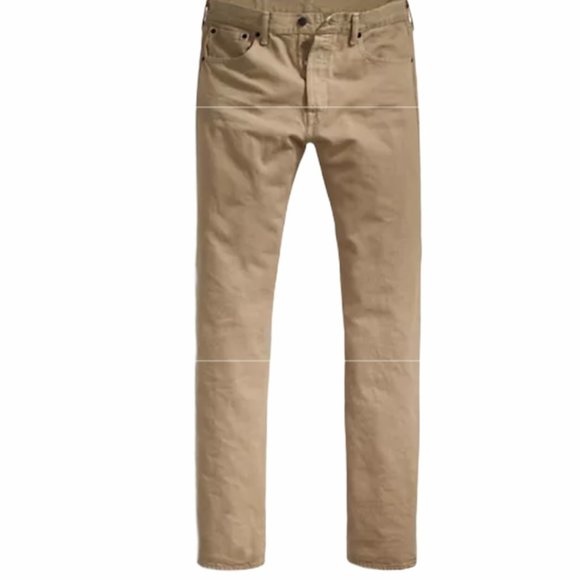 Levi’s 501 ORIGINAL FIT TWILL MEN'S JEANS Beige 005011212 - Picture 4 of 5